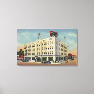 Medford, Oregon - Hotel Jackson Uitzicht met Old Canvas Afdruk