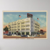 Medford, Oregon - Hotel Jackson Uitzicht met Old Poster (Voorkant)