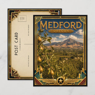 Medford Oregon Vintage Art Deco Gouden Tijdperk Briefkaart