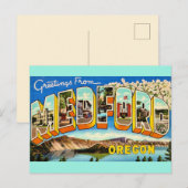 Medford Oregon Vintage Groet Briefkaart (Voorkant / Achterkant)