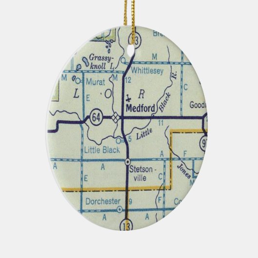 Medford WI Map Keramisch Ornament (Rechts)