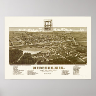 Medford, WI Panoramic Map - 1885 Poster