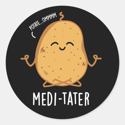 Medi-tater Grappige Mediterende Aardappel Pun Donk Ronde Sticker (Voorkant)