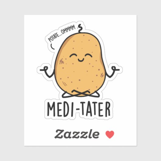 Medi-tater Grappige Mediterende Aardappel Pun Sticker (Vel)