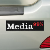 Media99% Bumpersticker (wit op zwart) (Op auto)
