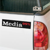 Media99% Bumpersticker (wit op zwart) (Op Truck)
