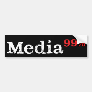 Media99% Bumpersticker (wit op zwart)