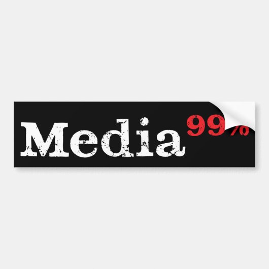 Media99% Bumpersticker (wit op zwart) (Voorkant)