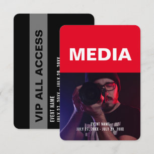 Media All Access Pass evenement ID-badge 3,5" x 5" Kaart