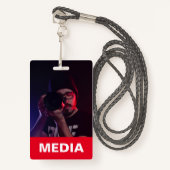 Media All Access Pass Foto-ID Badge (Voorkant met draagriem)