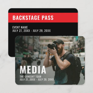Media Backstage Pas 3.5" x 5" ID-badge Kaart