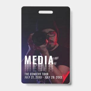 Media ID-badge met foto-achtergrond Badge