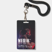 Media ID Badge with Photo Background (Front with Lanyard)