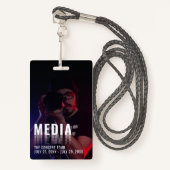 Media ID Badge with Photo Background (Voorkant met draagriem)
