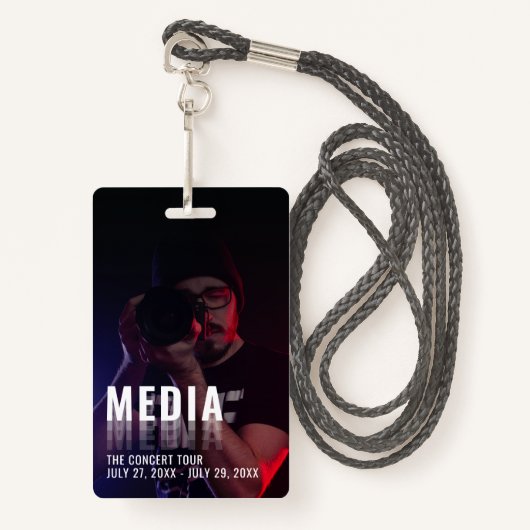 Media ID Badge with Photo Background (Voorkant met draagriem)