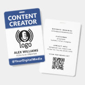 Media-ID-pas Logo Content Creator Navy Beveiliging Badge (Voor- en achterkant)