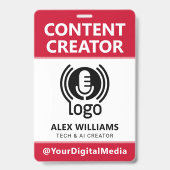 Media-ID-pas Logo Content Creator Rode Beveiliging Badge (Voorzijde)