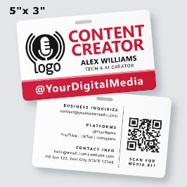 Media-ID-pas Logotag Rood Beveiliging Badge