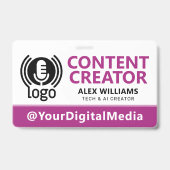 Media-ID-pas Logotag Roze Beveiliging Badge (Voorzijde)