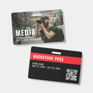 Media Modern Backstage Pas ID Badge