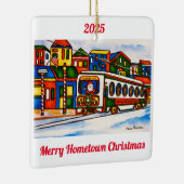Media, Pennsylvania 2025 Kerstversiering voor thui Keramisch Ornament (Rechts)