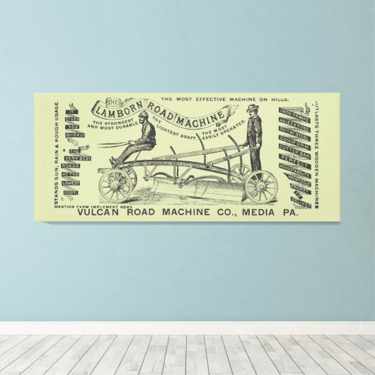 MEDIA PENNSYLVANIA OPERATING ENGINEER 1889 MACHINE CANVAS AFDRUK (Insitu (Houten vloer))