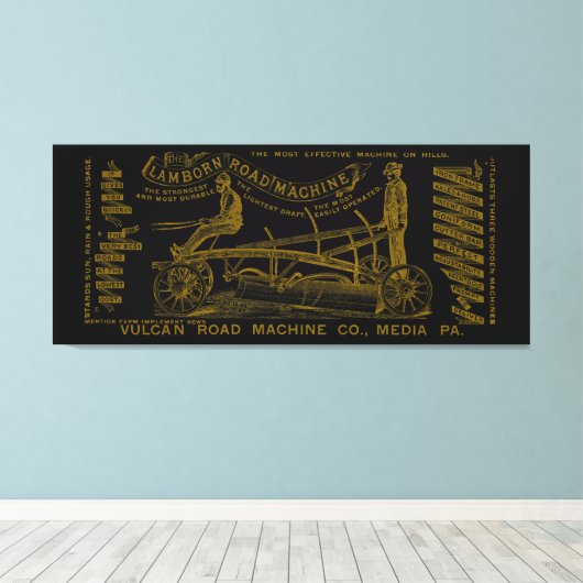 MEDIA PENNSYLVANIA OPERATING ENGINEER 1889 MACHINE CANVAS AFDRUK (Insitu (Houten vloer))