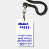 Media, Perskaart Badge (Voorzijde met lanyard)