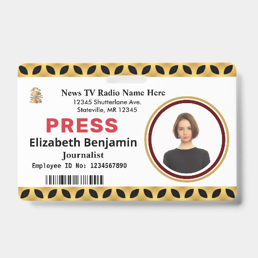 Media Perspas Logo ID-kaart Personaliseren Badge (Voorzijde)