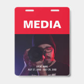 Media Photo Background Backstage Pass ID Badge (Voorzijde)