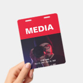 Media Photo Background Backstage Pass ID Badge (Handheld)