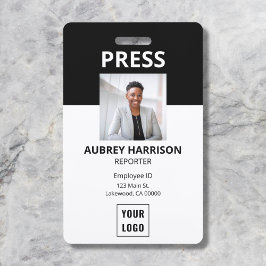 Media Press Logo Foto ID Badge