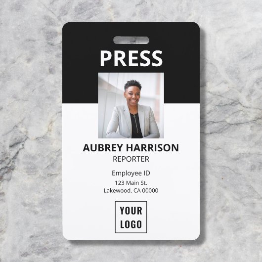 Media Press Logo Foto ID Badge