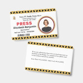Media Press pass Logo ID Card Personaliseren Badge (Voor- en achterkant)