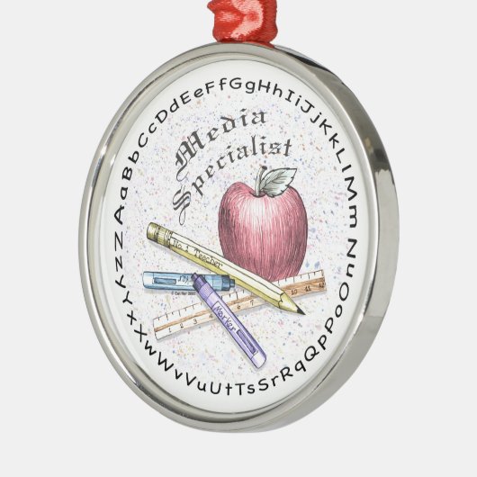 Media Specialist Premium Round Ornament (Links)
