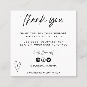  media Tussenvoegsel Bedankt Mini Visitekaartje