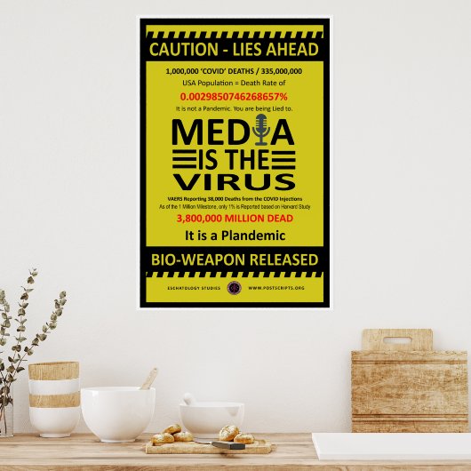 Media zijn het virus poster (Keuken)