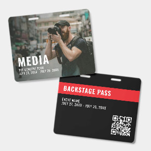 Mediabackground foto backstagepas ID Badge