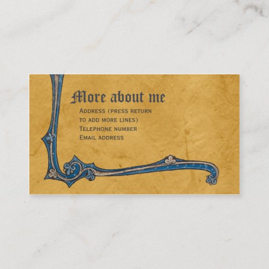 Mediane belichting Bute CC0263 Voeg uw initiaal to Visitekaartje (Achterkant)