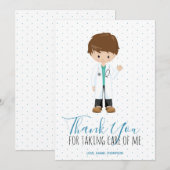 Mediane mannelijke arts Blue Typography Polka Dot Bedankkaart (Voorkant / Achterkant)