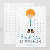 Mediane mannelijke arts Blue Typography Polka Dot Bedankkaart (Voorkant / Achterkant)