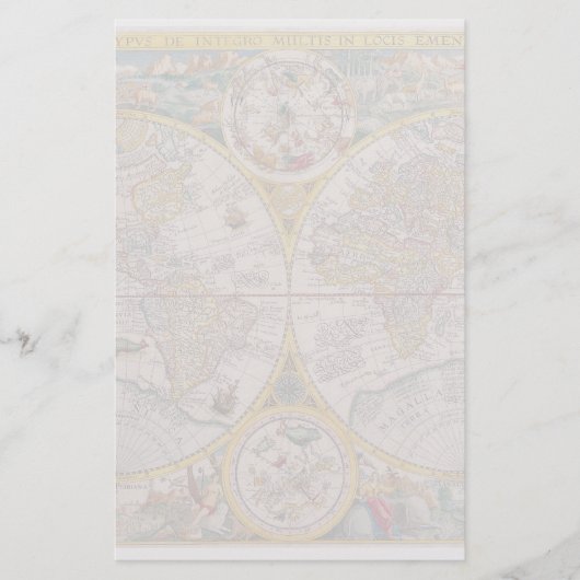 Mediane Wereldkaart vanaf 1525 Briefpapier (Voorkant)