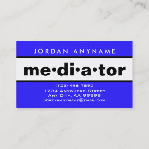 Mediator Bold Blauw en Wit Visitekaartje