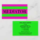 Mediator Neon Green en Hot Pink Visitekaartje (Voorkant / Achterkant)