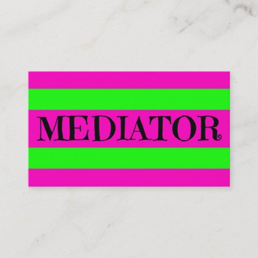 Mediator Neon Green en Hot Pink Visitekaartje (Voorkant)