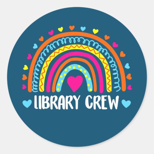 Mediawisselaar- en bibliotheekbemanning Librarian  Ronde Sticker (Voorkant)