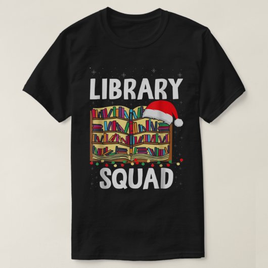 Mediawisselaar met kerstboek team met leesbelastin t-shirt (Design voorkant)
