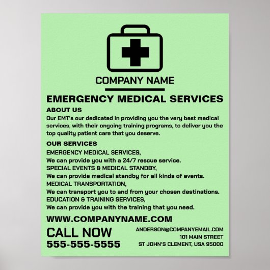 Medic Bag Design, EMT, Paramedic Adverteren Poster (Voorkant)