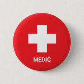 MEDIC & Eerste Hulp, Kruis, Ambulance, Arts Ronde Button 5,7 Cm (Voorkant)