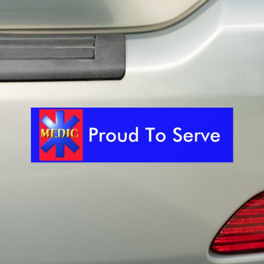 MEDIC, trots om te dienen Bumpersticker (Op auto)